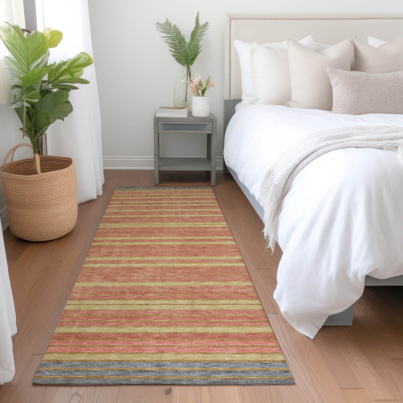 Machine Washable Indoor/Outdoor Christain ACN1406 Pewter Rug, Runner 2'3" x 7'6"