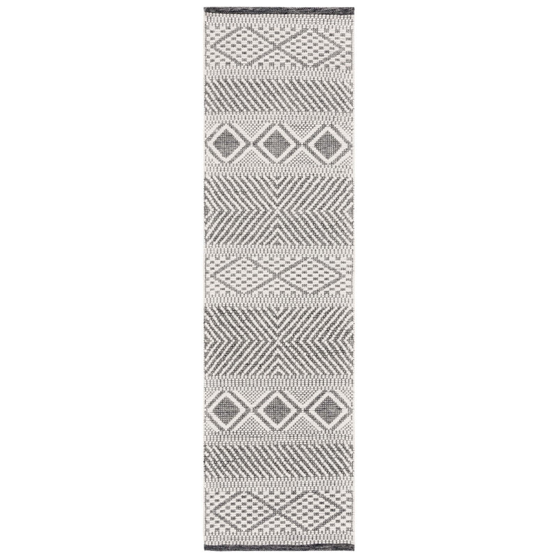 Dessiree Hand Woven Wool And Cotton Geometric Rug, Runner 2'3" x 8'