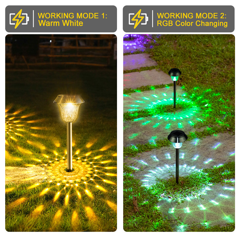 Set of 4 Stainless Steel Solar LED Pathway Lights