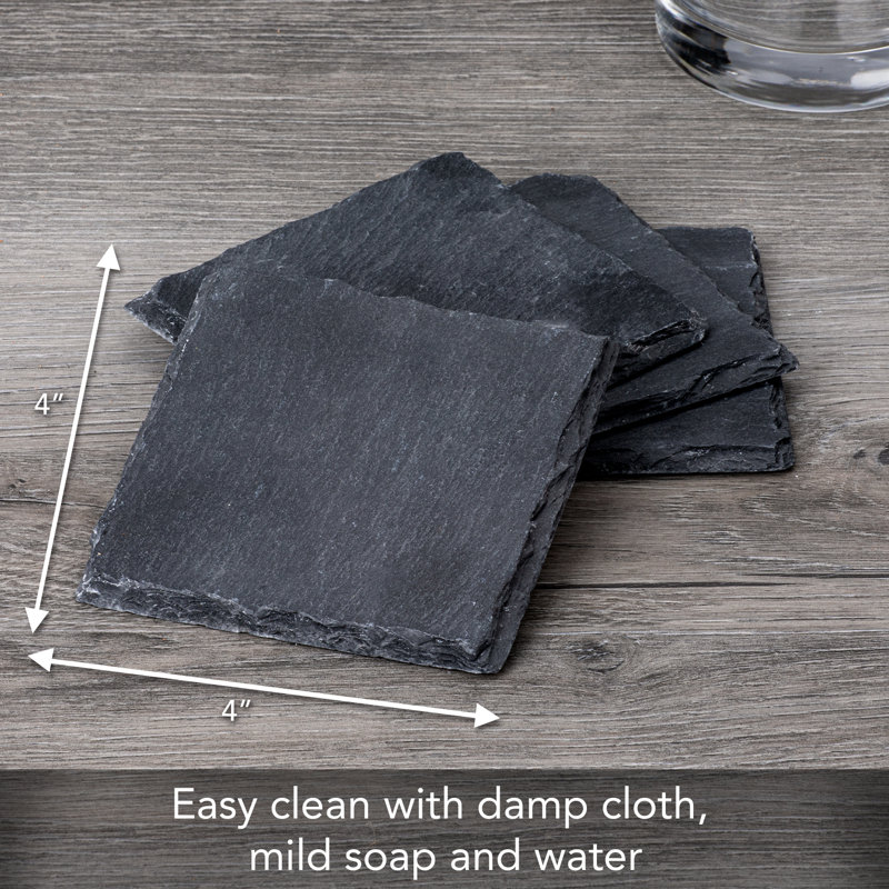 Stoneware Square 4 Piece Coaster Set
