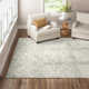 Linsly Geometric Handmade Tufted Wool/Cotton Light Green/Ivory Area Rug