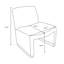 Fauteuil d'appoint confortable, fauteuil de chambre rembourré, conception sans accoudoirs avec pieds en bois et tissu chenille doux pour le salon