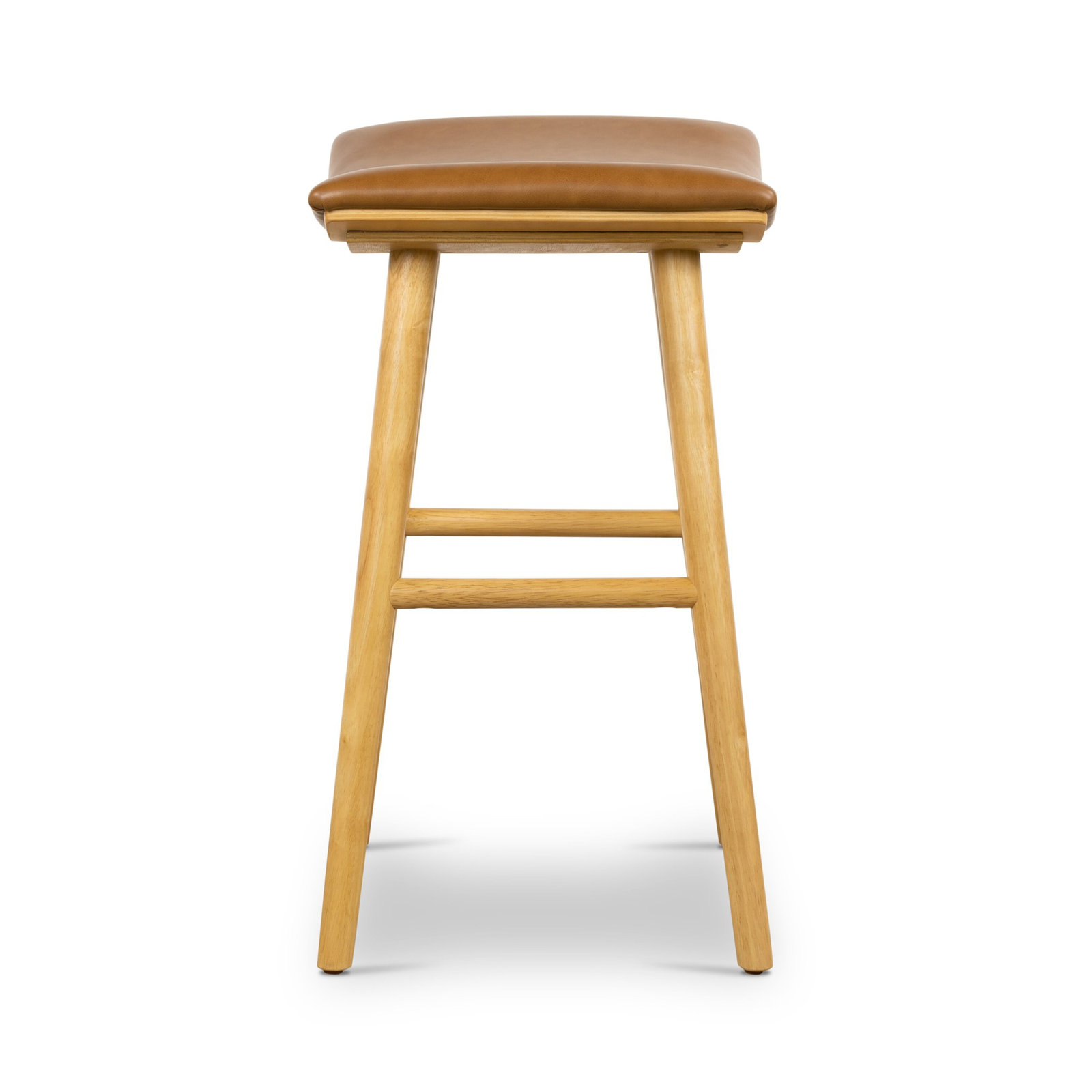 Schaeffer 30" Bar Stool, Bar Stool (30" Seat Height), Faux Leather - Sierra Butterscotch/Smoked Natural