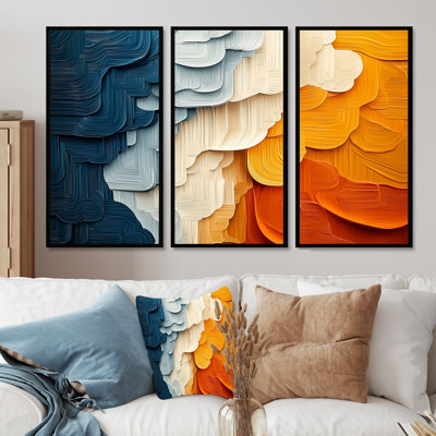 Biomorphism Fragments Forms I - Cubisme, art mural - ensemble de 3