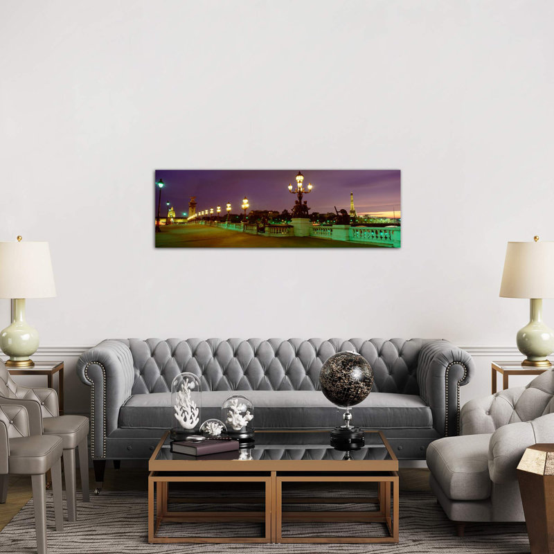 Pont Alexandre III, Paris, Ile-de-France, France - No Frame Panoramic Print on Canvas, 152.4 cm H x 50.8 cm W x 3.175 cm D