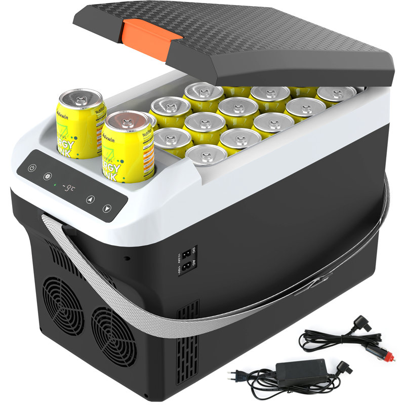 Advwin 23Quart/22L Car Refrigerator 12 Volt Electric Cooler, Portable Plug In Car Cooler For Camping, Travel, Rv, Black