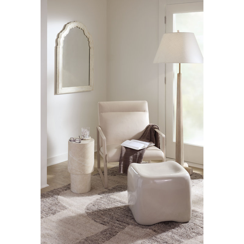 Cushion Concrete Stool, Cream, Navy Blue