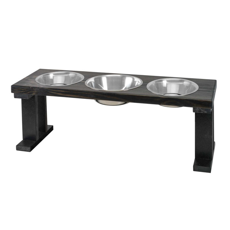 Elevated Feeder, Medium (12"), Black/Ebony