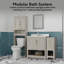 Meuble-lavabo double 73 po avec plateau intégré et lavabo avec miroirs Stovall-1218048402