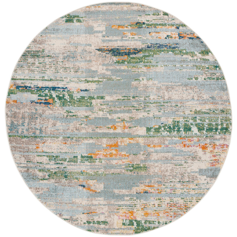 Madison Performance Abstract Rug, Round 6'7"