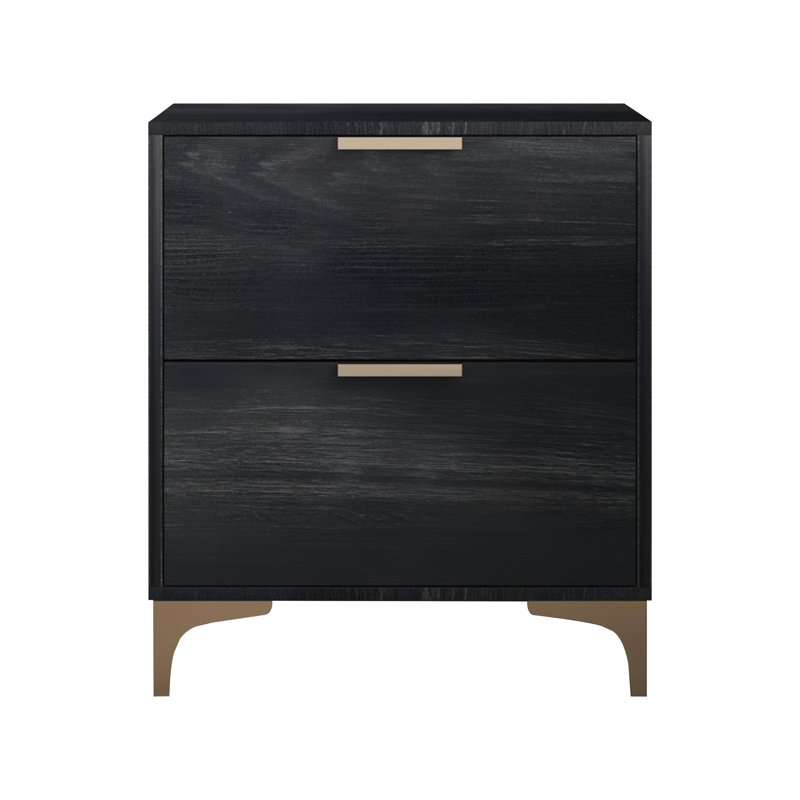 Table de chevet en bois manufacturé Ardiana, Gris