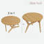Table basse ronde 2-en-1 avec hauteur réglable et plateau épais