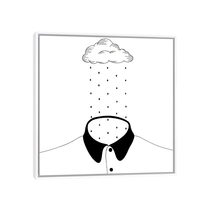 Rain in 1 Piece Wall Art on Canvas, 66.04 cm H x 66.04 cm W, White Framed