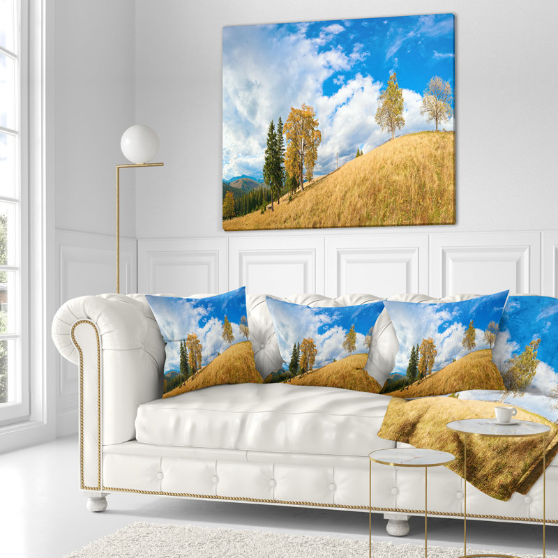 Coussin Printed Mountain Autumn, 16 po x 16 po, Coussin décoratif