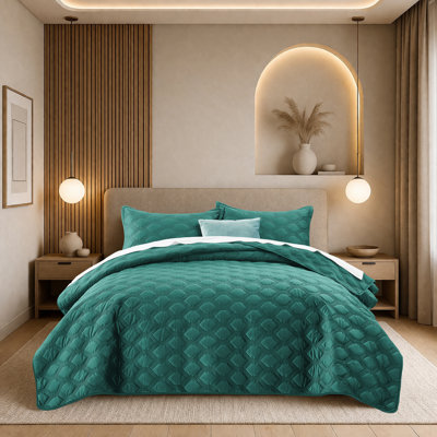 Lydia Embossed Velvet Bedspread Set