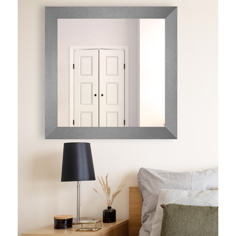 Dematteo Solid Wood Flat Wall Mirror, 21.5" H x 21.5" W