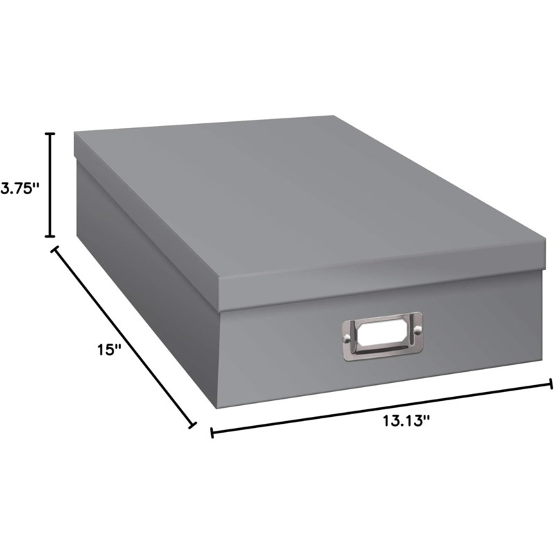 Boîte de rangement Bright, H 3,75 po x l 13,13 po x P 14,75 po, Gris