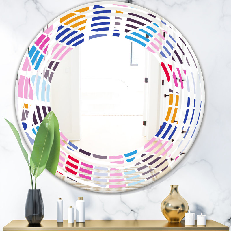 Miroir mural abstrait abstrait «I Wave», H 31,5 po x l po