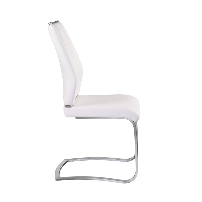 Chaise d'appoint rembourrée Gingerich, Similicuir blanc