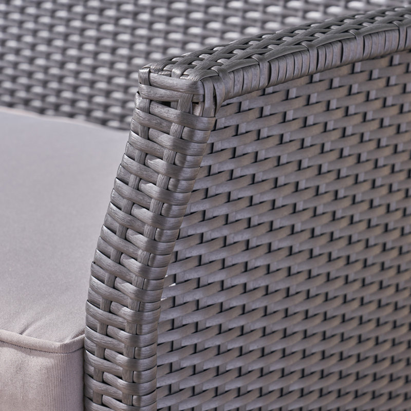 Causeuse d'extérieur avec coussins Morphis, Gris clair, Gris