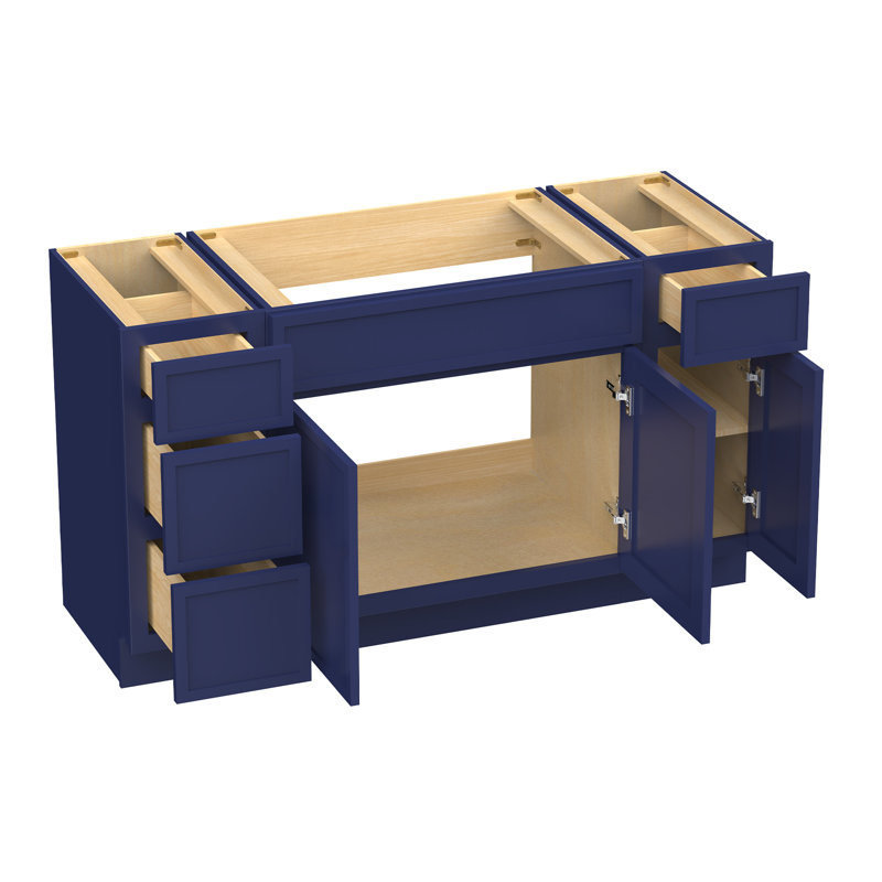Base de meuble-lavabo simple 60 po seulement, Bleu