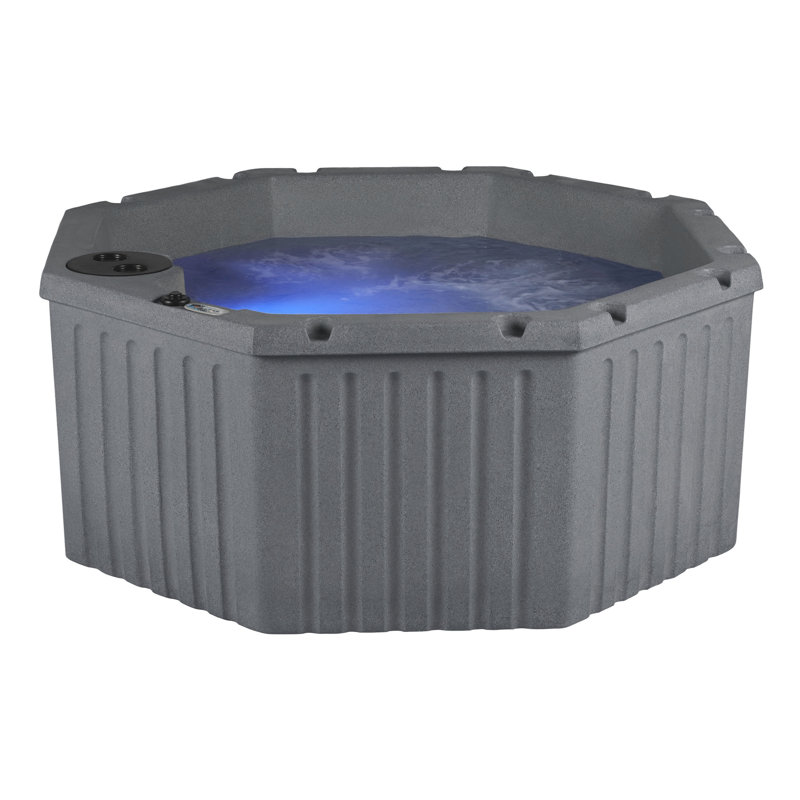 Gray Granite 5-Person Octagon Hot Tub with 11 Jets