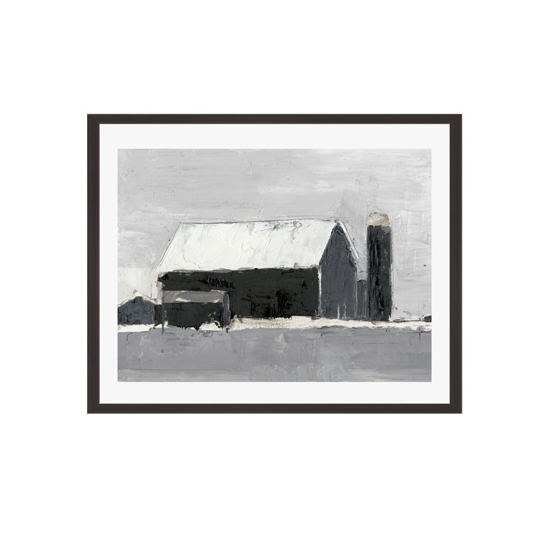 «Dynamic Barn I» par Ethan Harper - peinture encadrée, H 18 po x l 12 po, Espresso