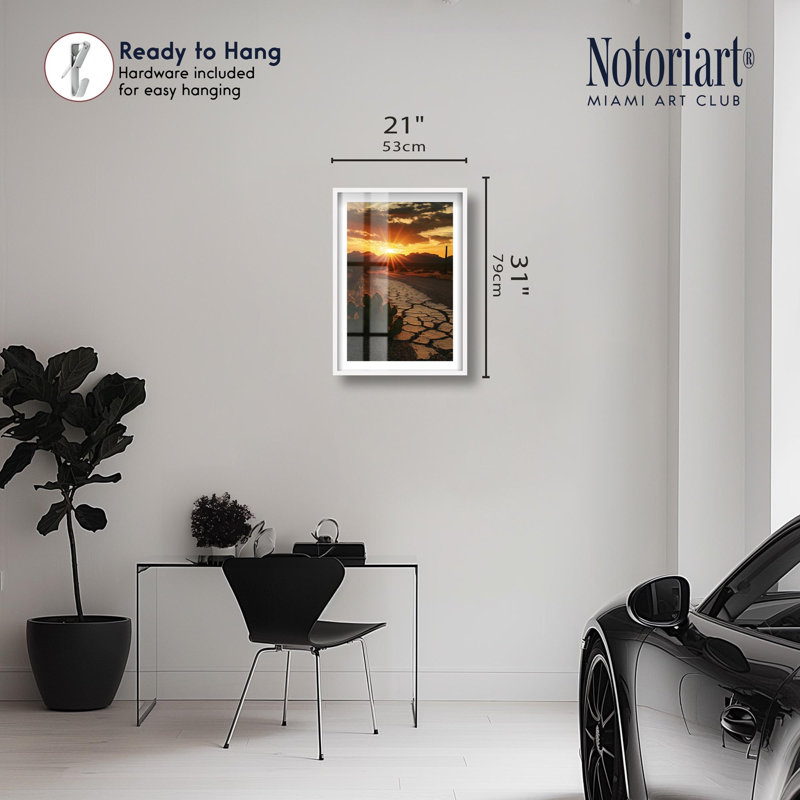 «Road Ahead Shadowbox Print Travel» par Notoriart, H 31 po x l 21 po, Blanc