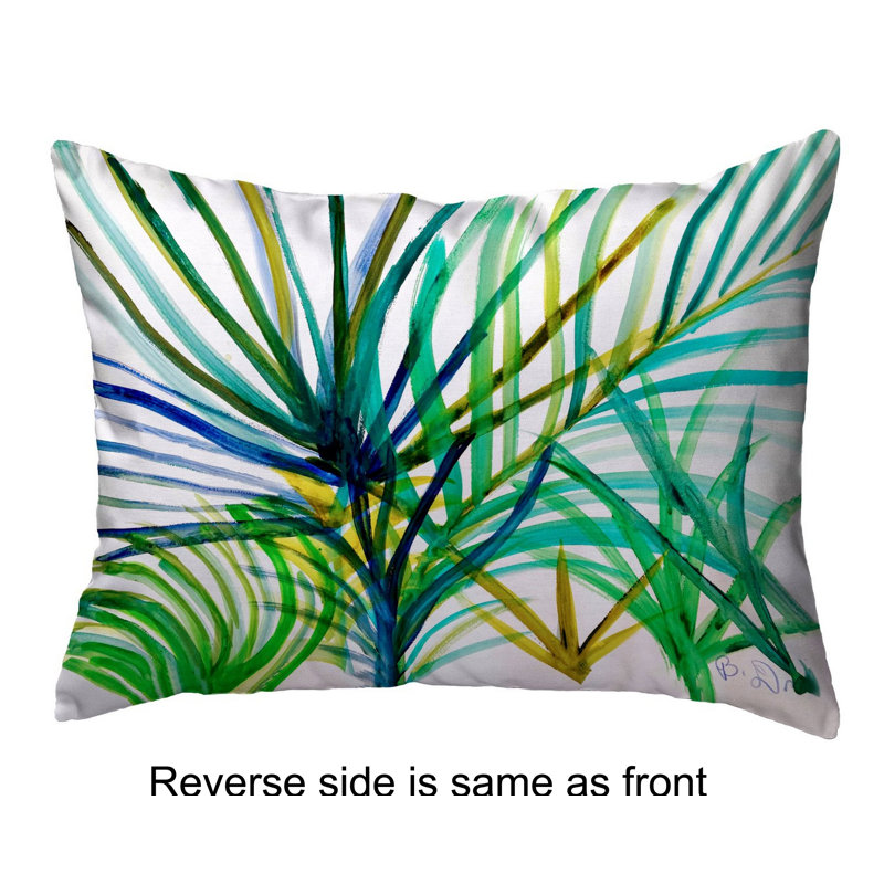 Teal Palms Outdoor Rectangular Pillow Cover & Insert, 11" x 14"