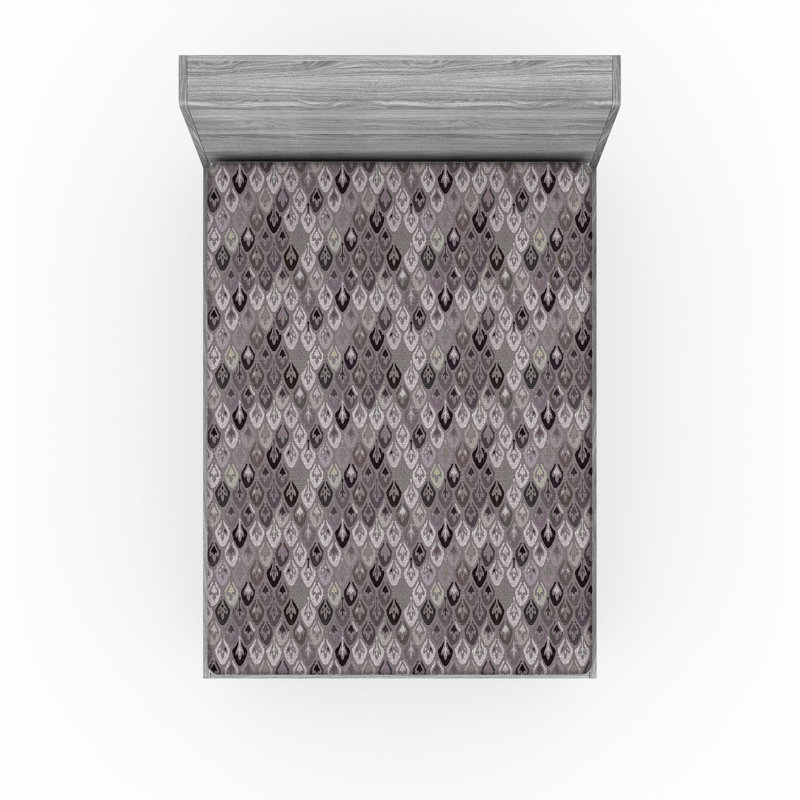 Drap-housse à motif floral Ambesonne, Indigo foncé, coquille d'œuf / floral, Drap-housse de taille double