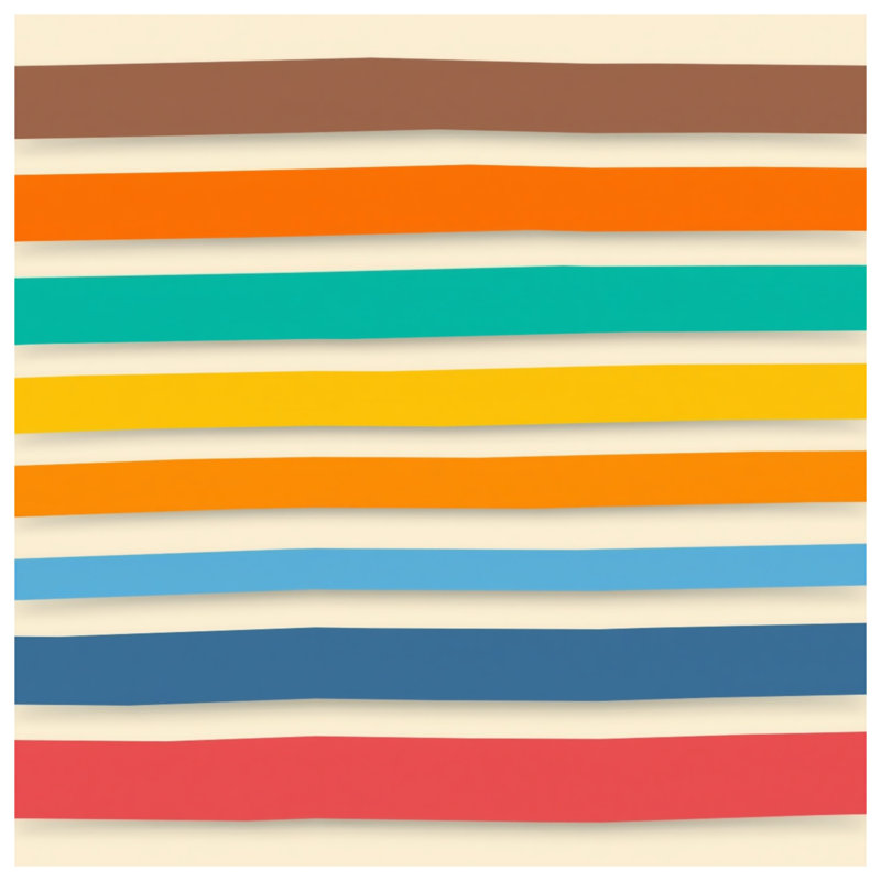 Tapis de bain multicolore à rayures horizontales, L 34 po x L 21 po
