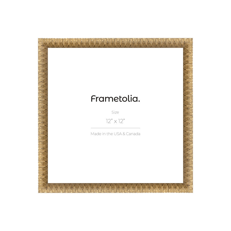 Cadre mural art déco Frametolia - largeur 7/8 po - sans passe-partout, Doré, 12 po x 12 po