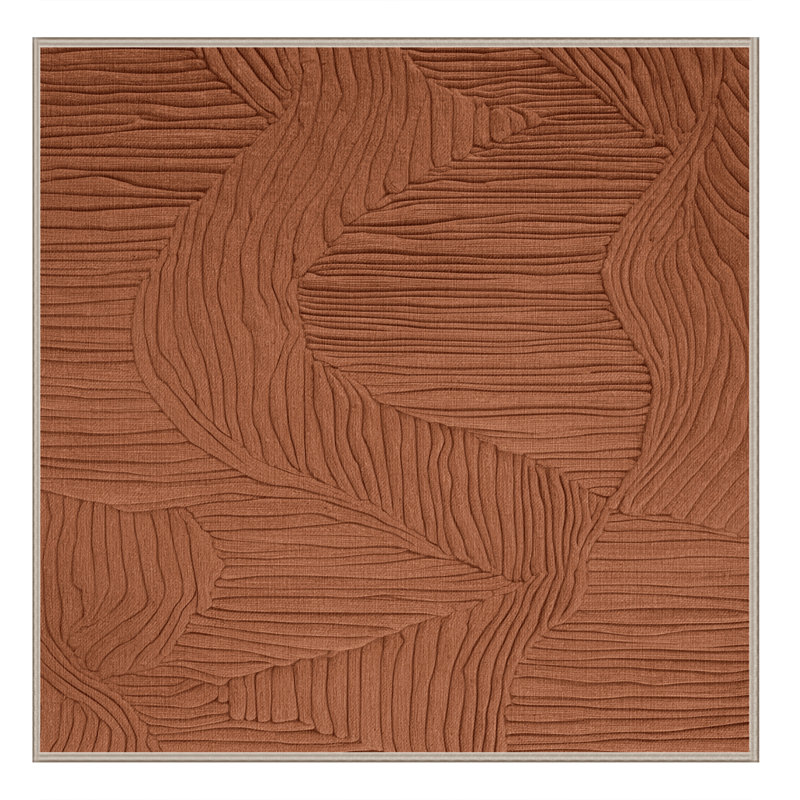 Machine Washable Abstract Brown Area Rug, Square 6'