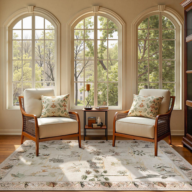 Animals Print Washable Thin Non-Slip Area Rug, Rectangle 5' x 7'