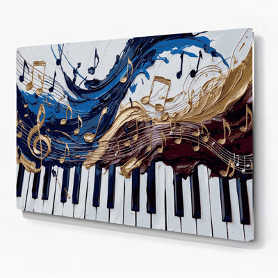 Music Piano Gray Metal Wall Art