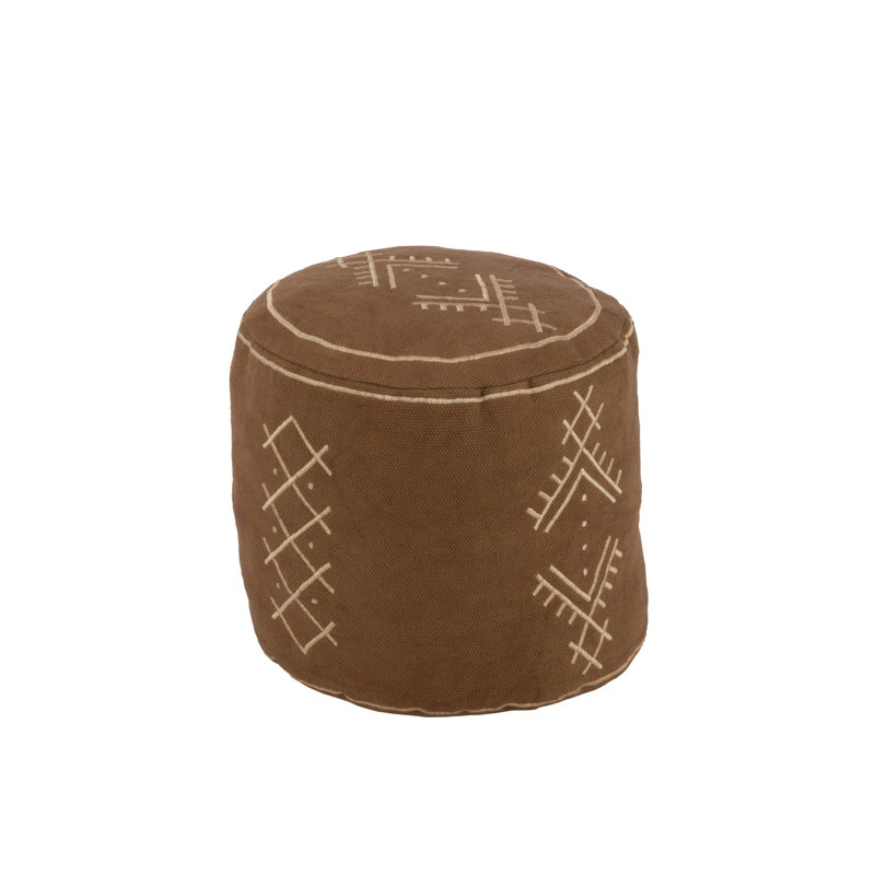Spring / Summer 2024 40cm Wide Round No Pattern Pouffe Ottoman, Brown