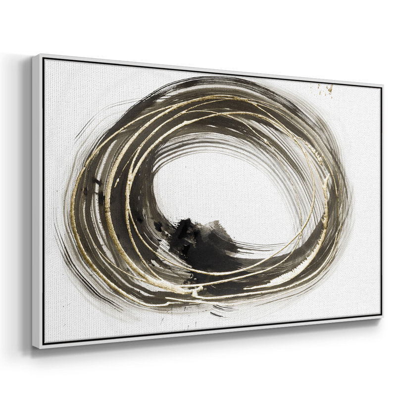Cercles sociaux dorés I, H 37 po x l 25 po x P 2 po, Blanc