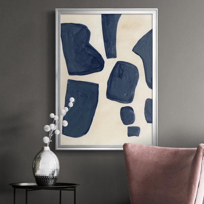«Blue P pièces I», reproduction sur toile encadrée, H 36,5 po x l 26,5 po x P 1 po, Argent
