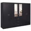 Modern 6 Door 3 Drawer Mirrored Wardrobe with Hanging Rail for Bedroom Storage & Organisation