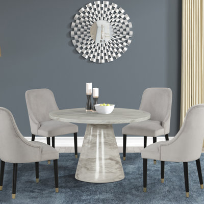 Ensemble de 2 chaises à dossier arrondi rembourrées en tissu de velours d'hévéa de conception contemporaine pour salle à manger et salon, ensemble de 2 pièces