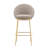 Indoor Metal Upholstered Barstool, Gold-Plated Frame And Upholstery, Set Of 2-299709666