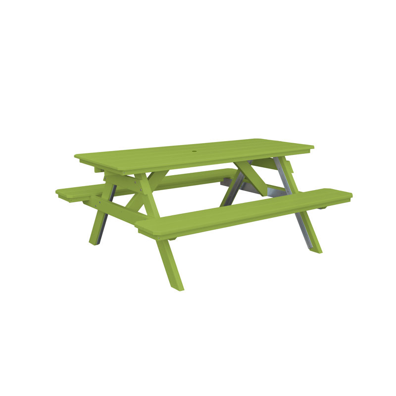 Table de pique-nique rectangulaire, Lime tropicale, L 70 po x L 60 po