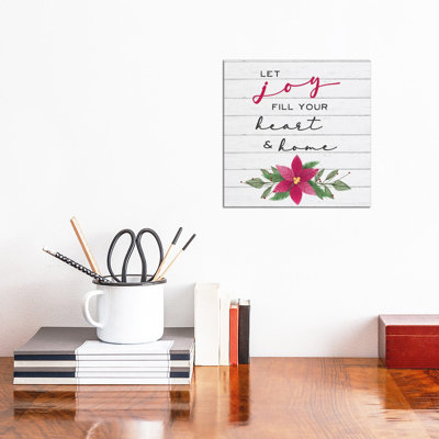 Cozy Christmas II Poinsettia 1 Piece Wrapped Canvas Wall Art