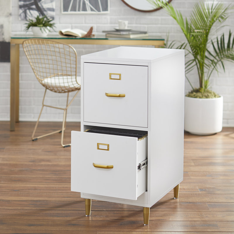 Dahle 15'' Wide 2 -Drawer File Cabinet, White