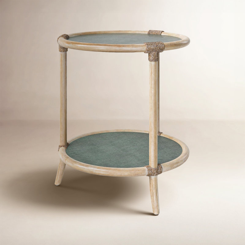 Retreat End Table, Dune/Blue