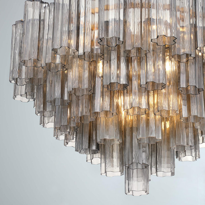 Lustre 16 lumières Mexborough, Gris / laiton vieilli