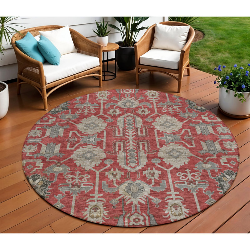 Tapis oriental rond 8 po beige