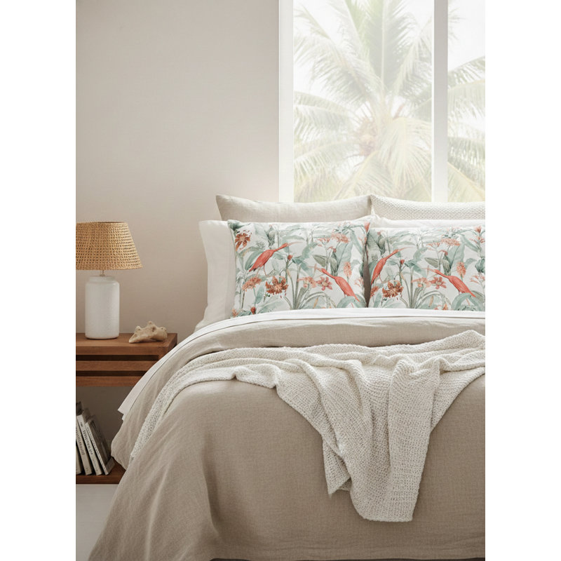 Printed Pillows Linen Animal Print Accent Pillow, Square 26", Down Blend