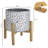 Elayna Ceramic Planter with Wood Stand-345935327-345133210