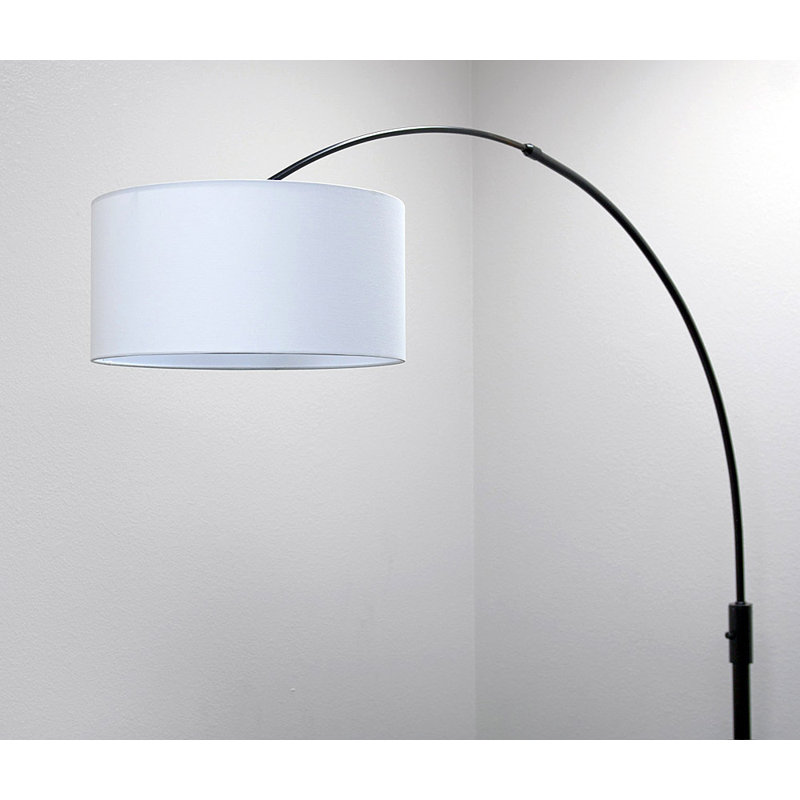 Lampe sur pied arquée 82 po Garris, Blanc, Bronze